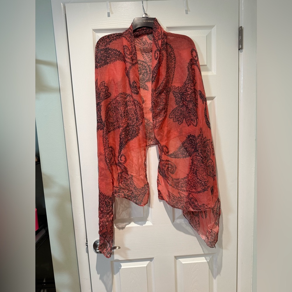 Coral Paisley Scarf